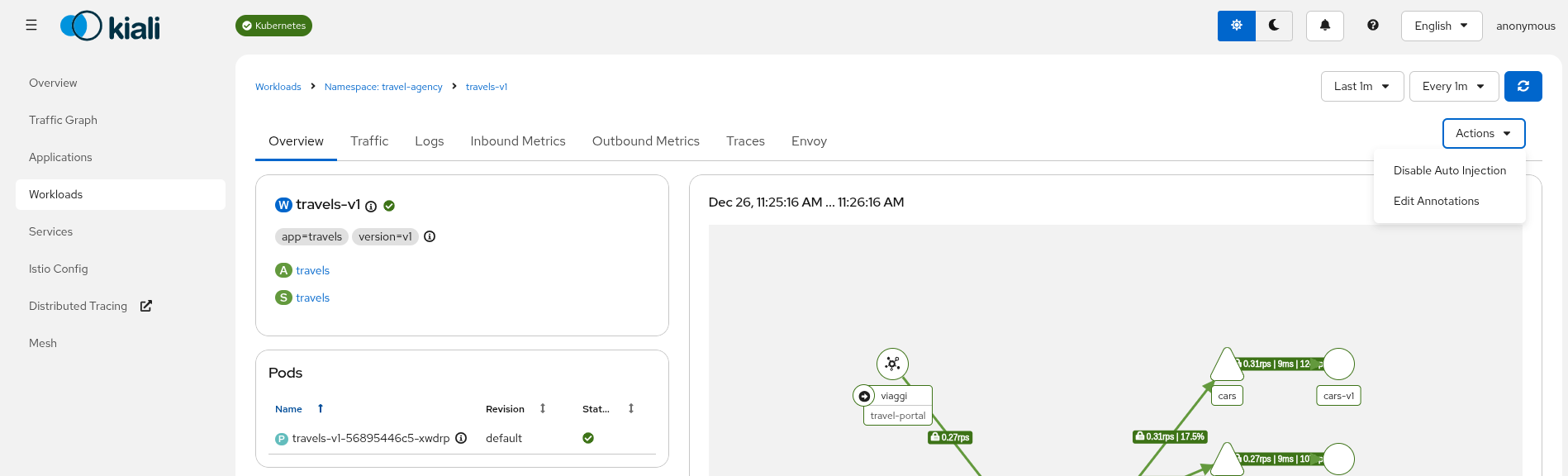 Workload Detail Actions